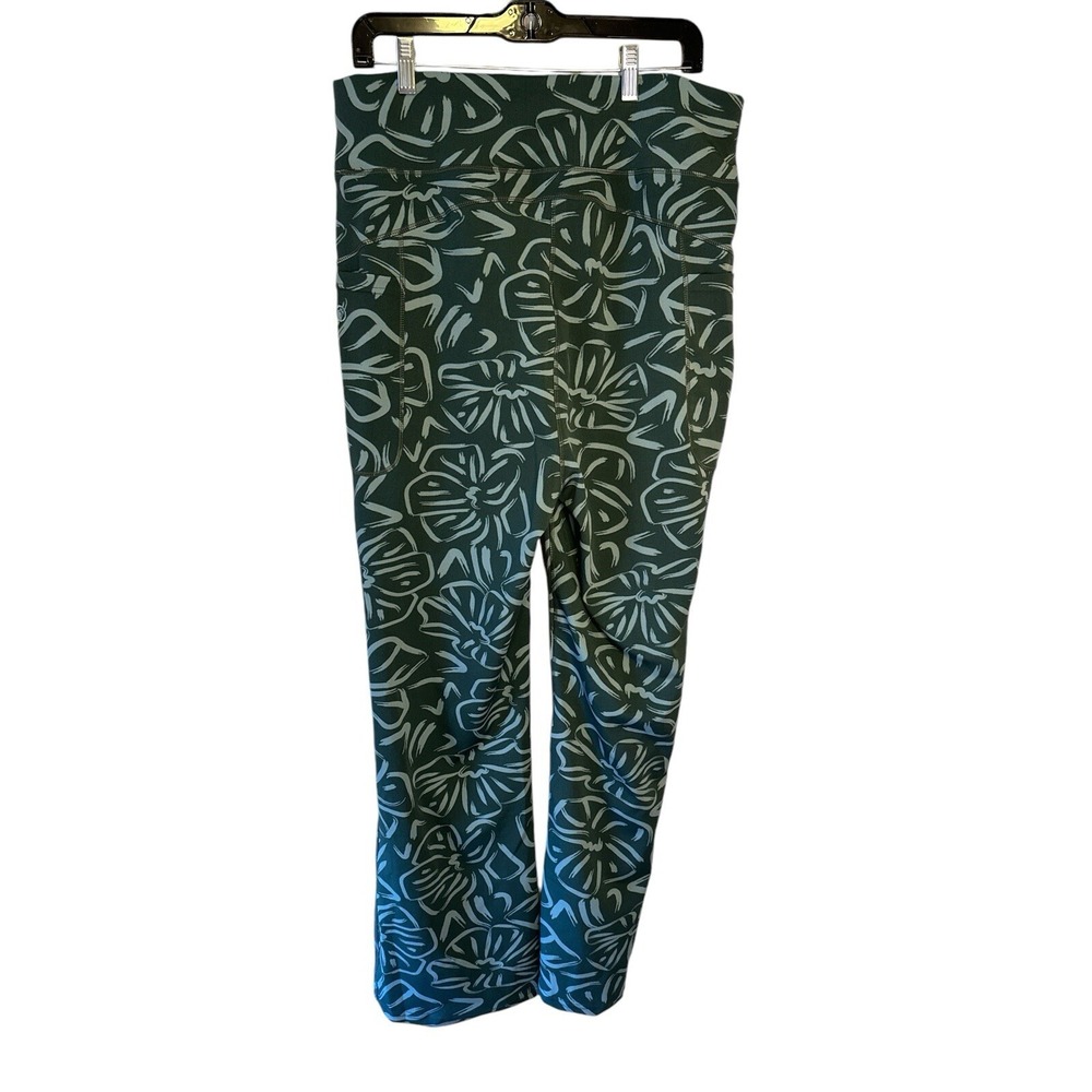 Pop‎ Fit Women's Green Floral Stretch Leggings Pants With Side Pocket 4XL Yoga - Picture 8 of 8